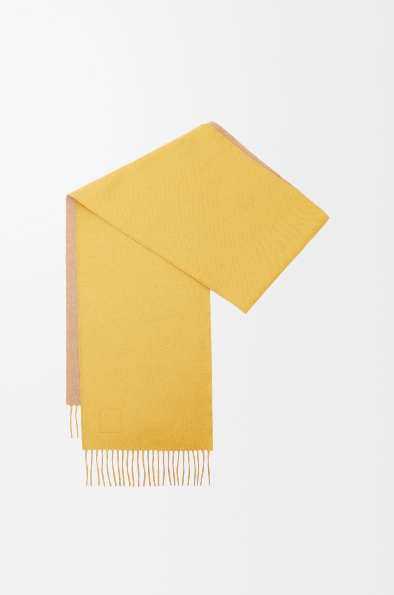 LOEWE Bufanda en lana y cashmere Beige/Amarillo