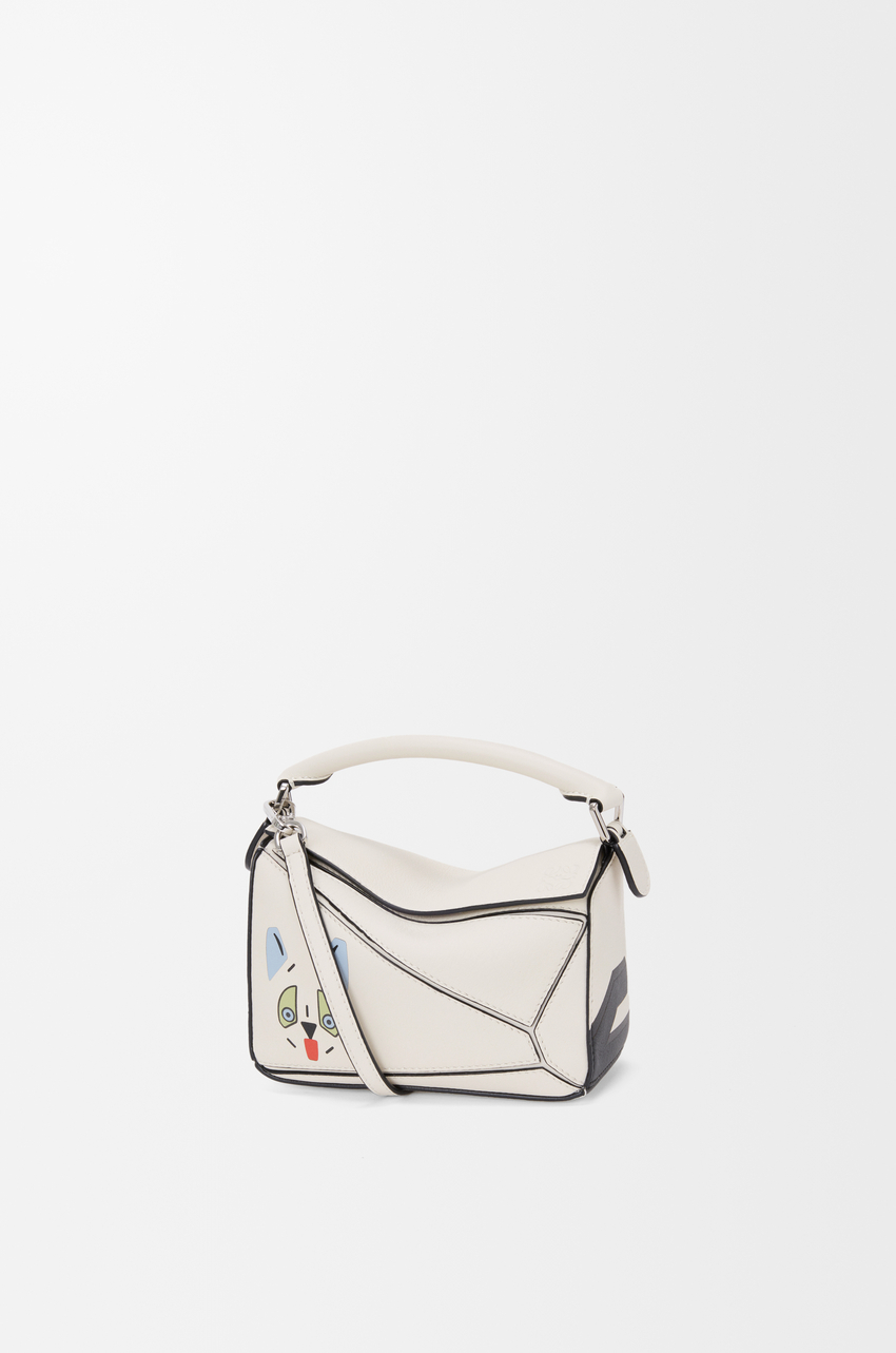 Futurist Cat mini Puzzle bag in classic calfskin