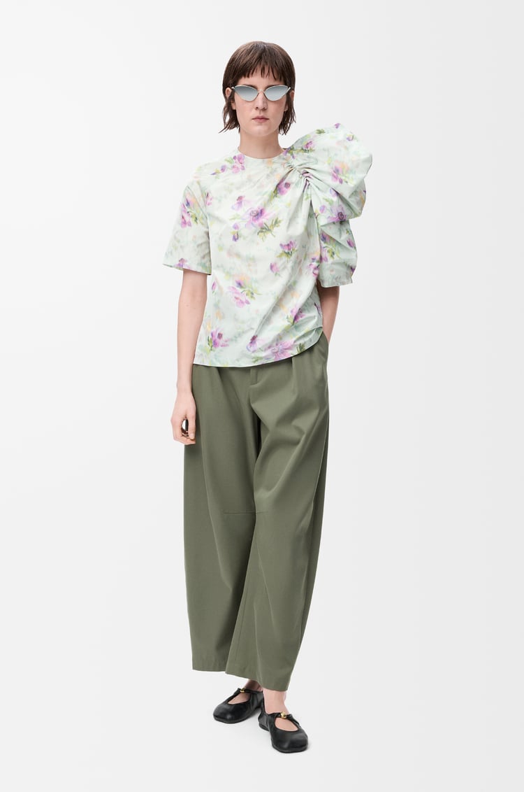 LOEWE バレル トラウザーズ（コットン&シルク） カーキグリーン