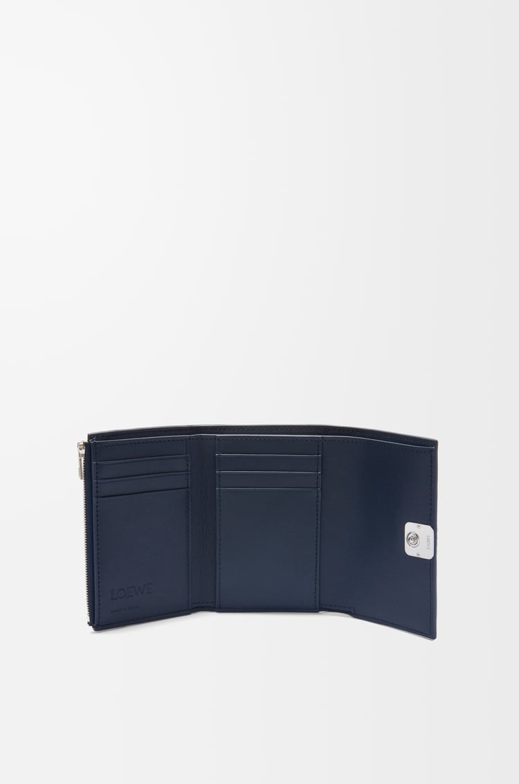 LOEWE Puffer Anagram small vertical wallet in shiny nappa calfskin Deep Navy