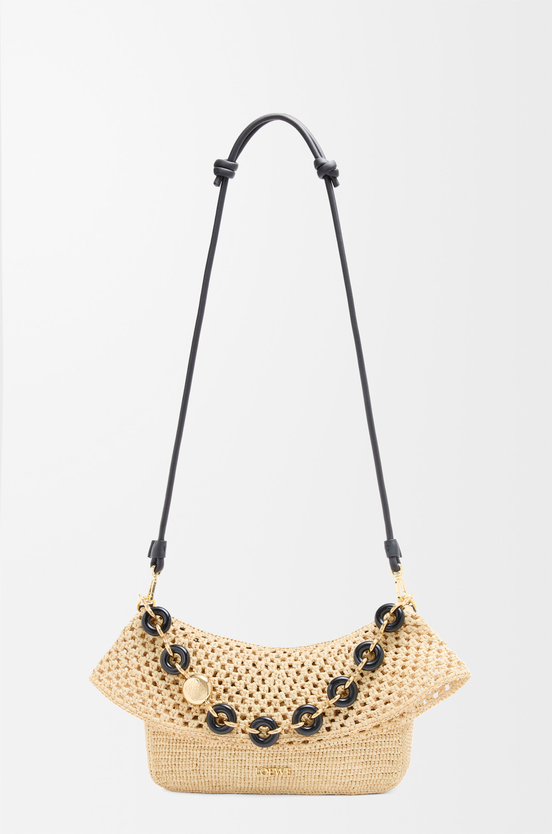 オラ バッグ ミディアム（ラフィア&カーフ） ベージュ - LOEWE