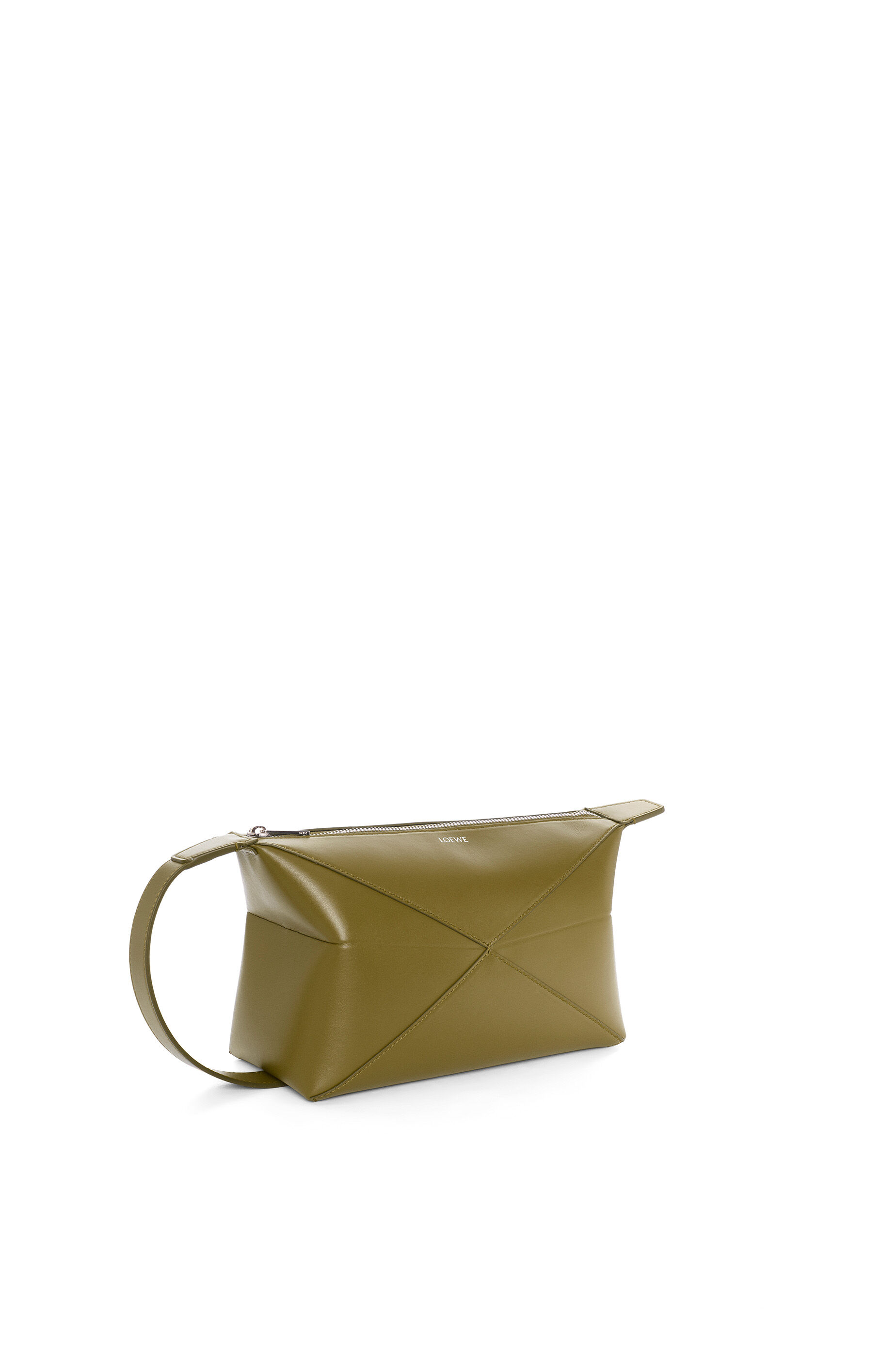 Loewe Leather Puzzle Fold Wash Bag Green One Size