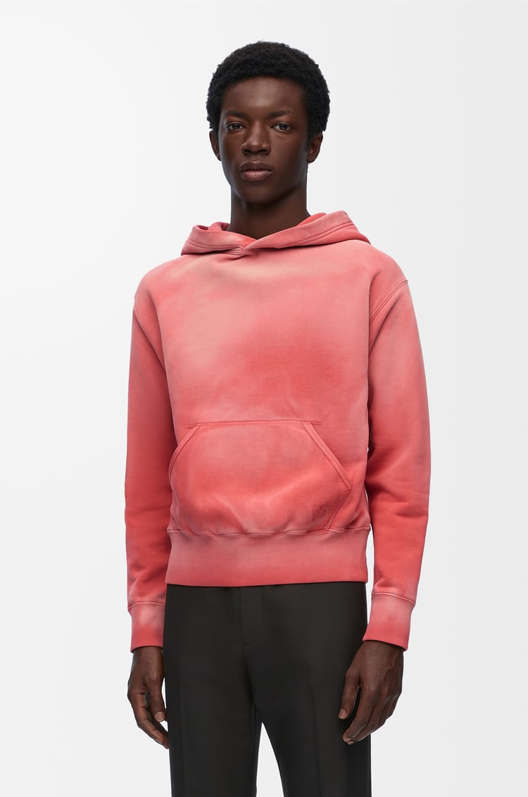 LOEWE Sudadera con capucha de corte ajustado en algodón Rosa