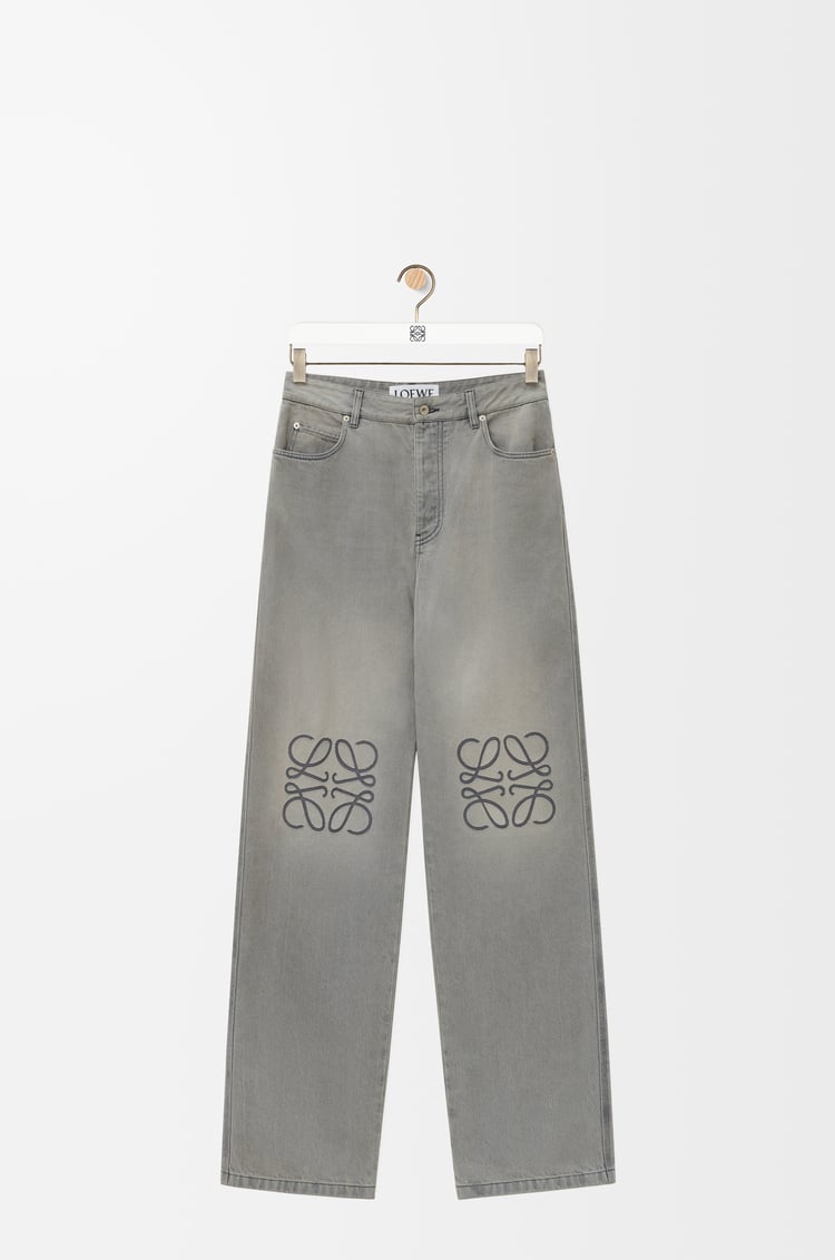 LOEWE Anagram baggy jeans in denim Grey Melange