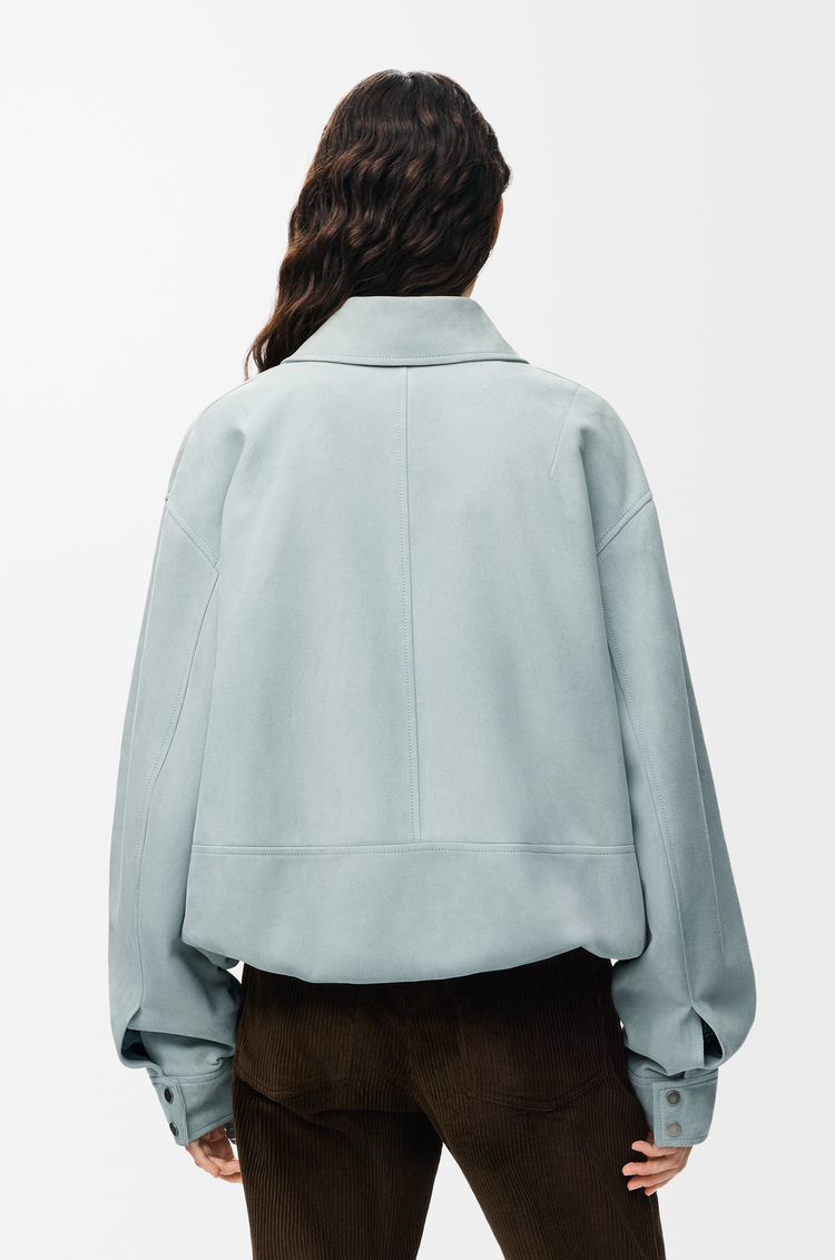 LOEWE Chaqueta con cordón de ajuste en ante de piel de cordero Gris Azulado