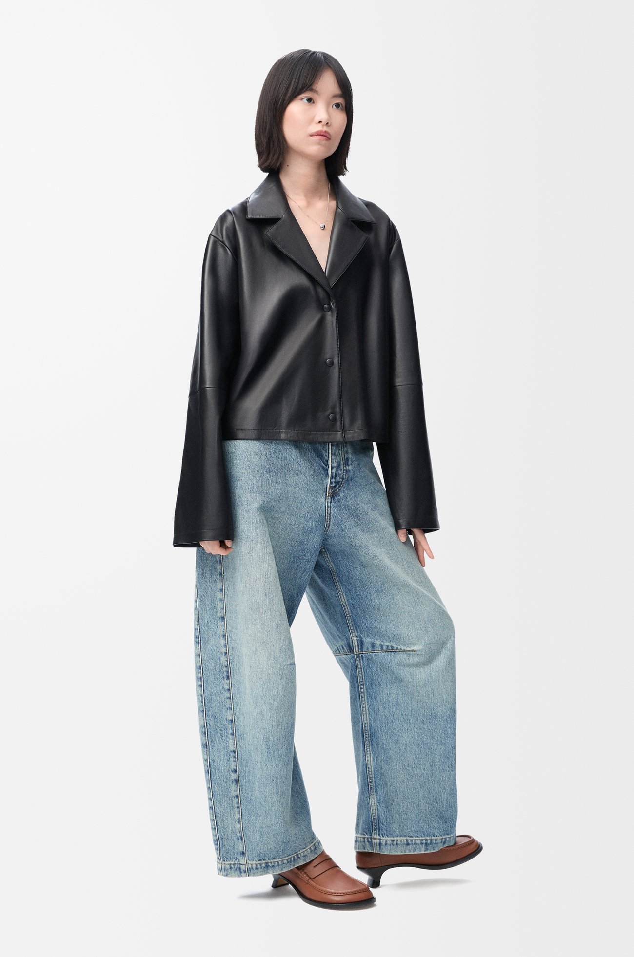 LOEWE Pyjama blouse in nappa lambskin Black plp_rd