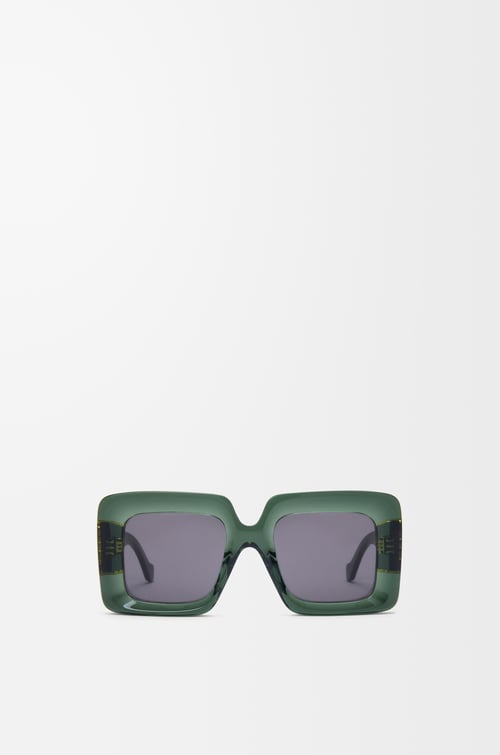 LOEWE Gafas de sol Beveled Square Maxi Anagram Verde Oscuro