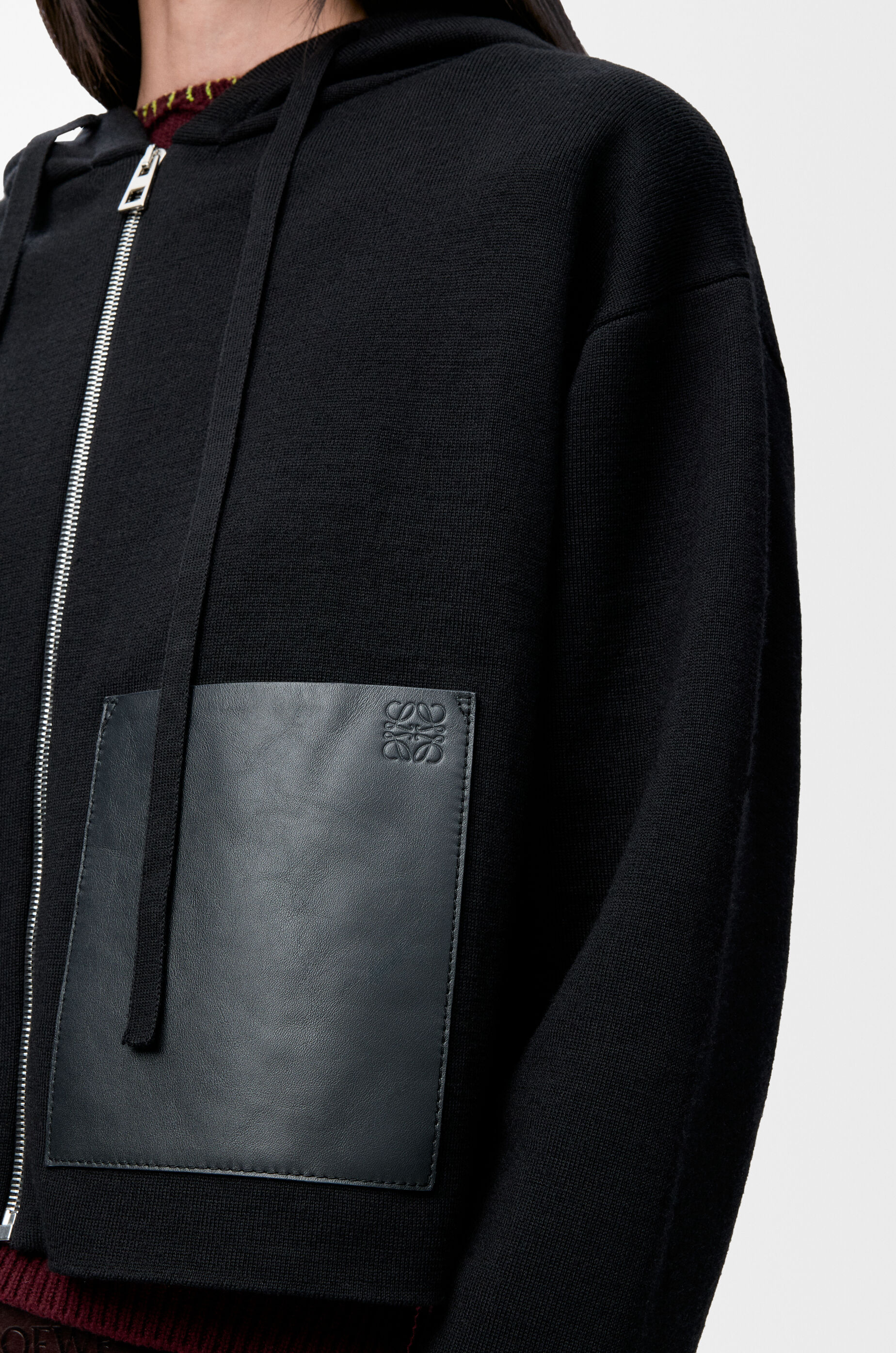 Zip-up hoodie in wool Black - LOEWE