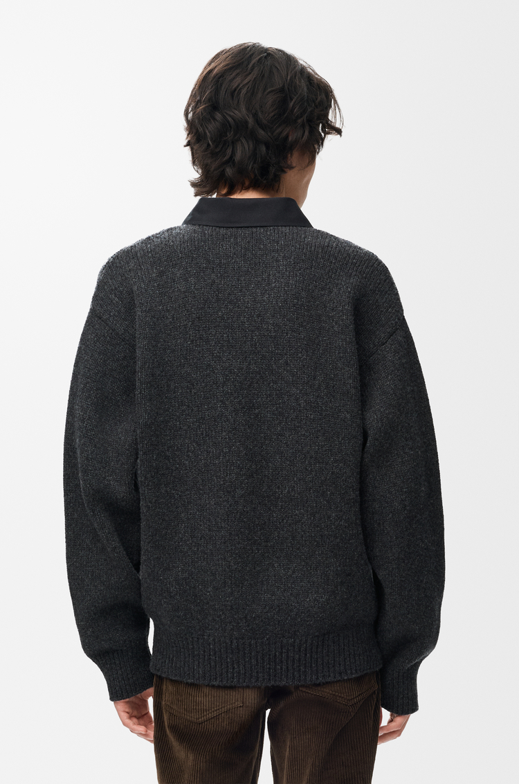 LOEWE Polo sweater in wool Dark Grey