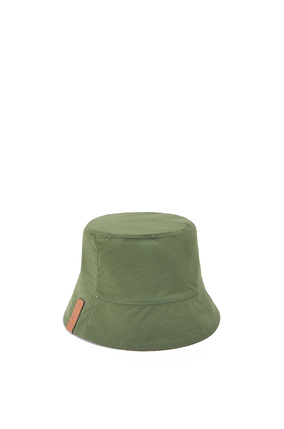 LOEWE Sombrero de pescador reversible en jacquard y nailon Verde Kaki/Bronceado