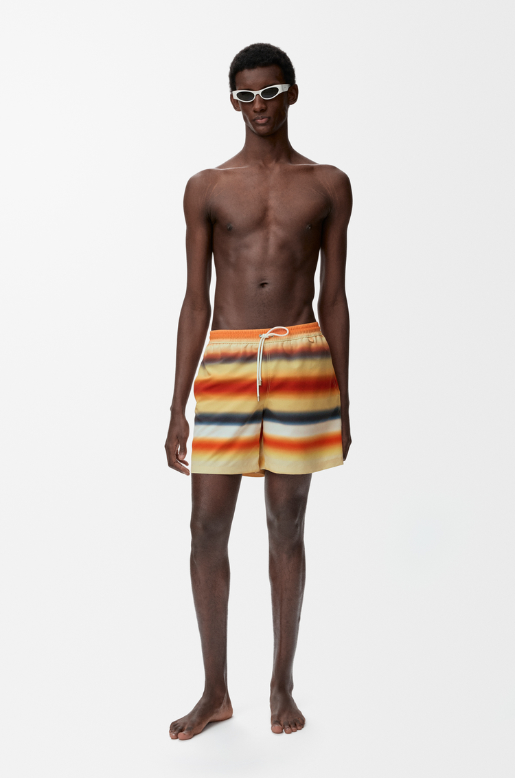LOEWE Swim shorts in technical shell Orange/Multicolor