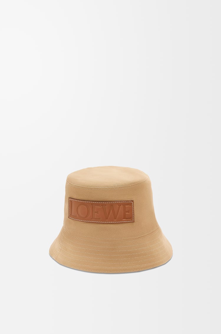 LOEWE Bucket hat in canvas and calfskin Sand/Tan