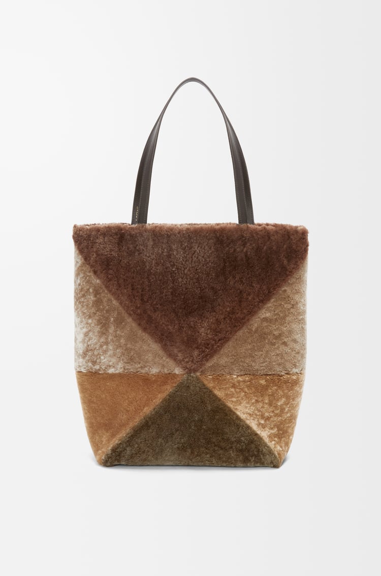 LOEWE Bolso Puzzle Fold tote grande en lana de oveja Multicolor