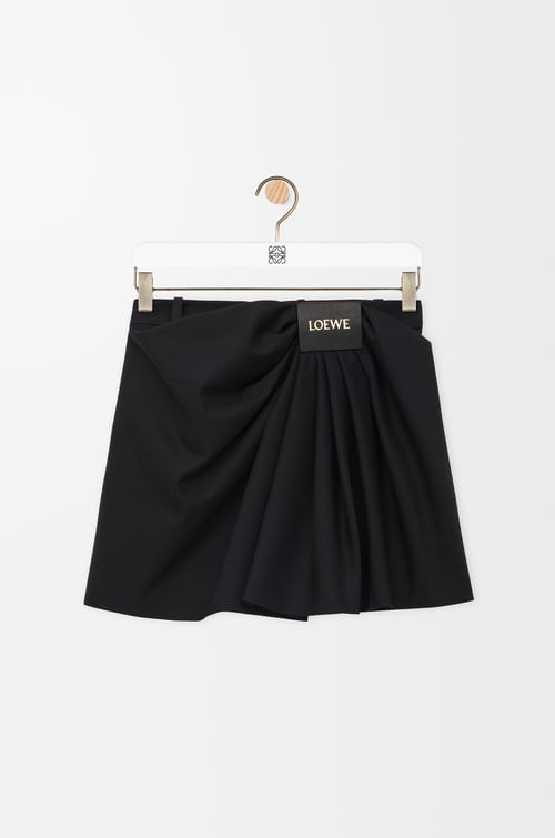 LOEWE Draped skirt in cotton and silk Black plp_rd