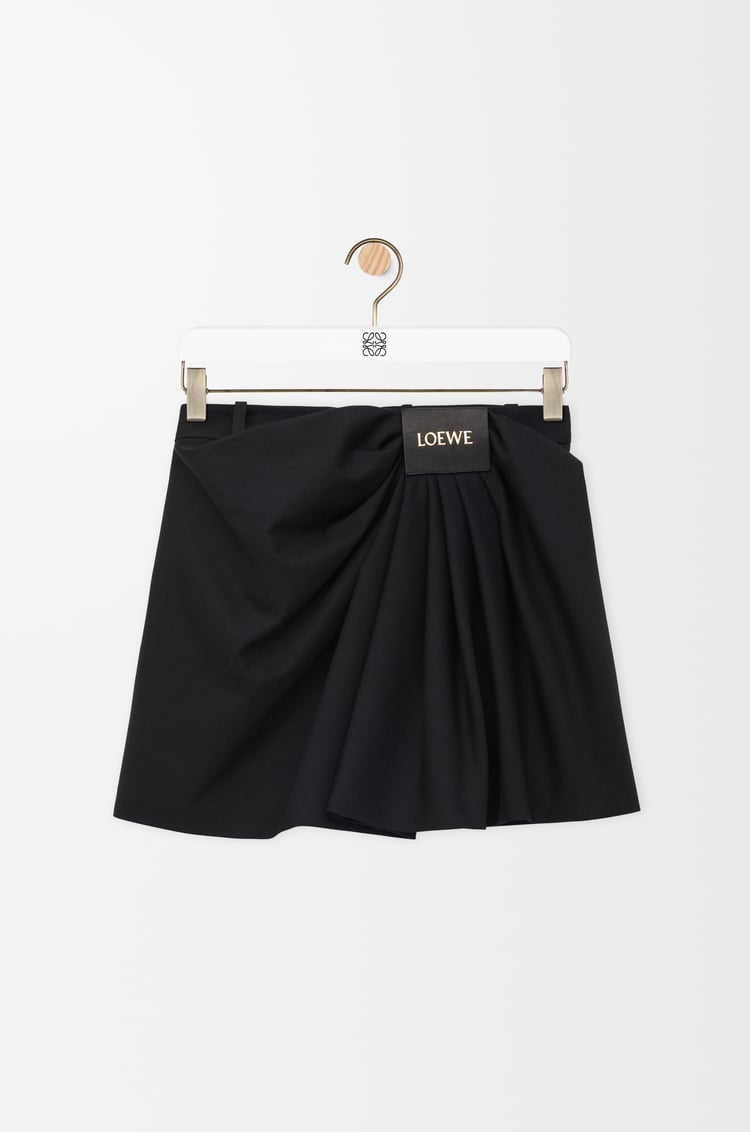 LOEWE ドレープ スカート（コットン&シルク） ブラック
