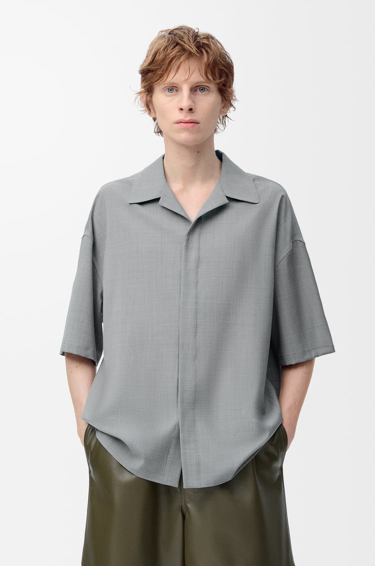 LOEWE Camisa de manga corta en lana Gris