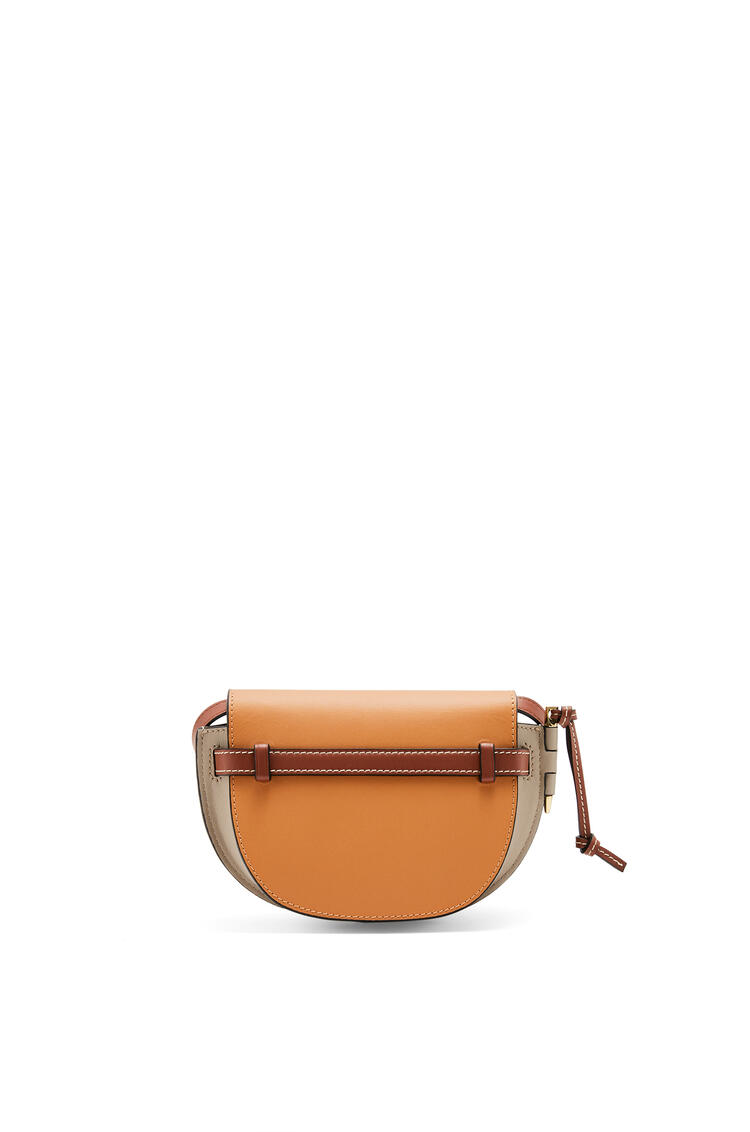 LOEWE Mini Gate Dual bag in soft calfskin Amber/Light Grey/Rust Colour pdp_rd