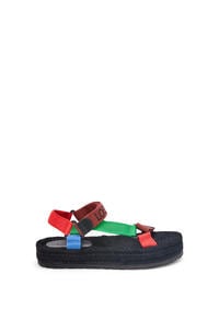 LOEWE Strappy espadrille in nylon Burnt Red/Multicolor pdp_rd