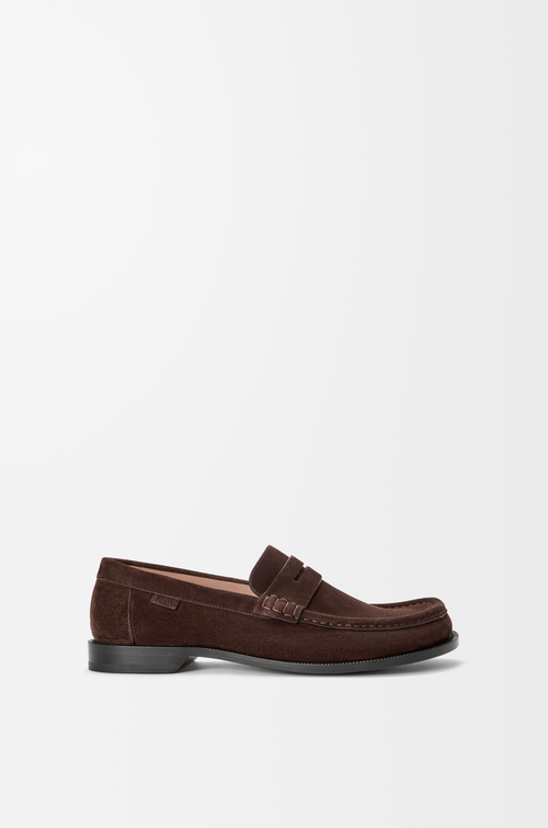 LOEWE Campo loafer in suede calfskin ダークブラウン