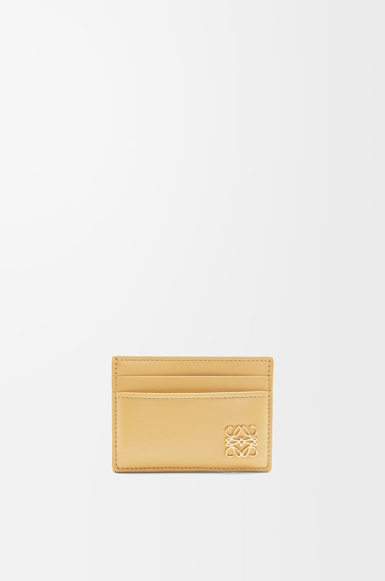 LOEWE Puffer Anagram plain cardholder in shiny nappa calfskin Dark Butter