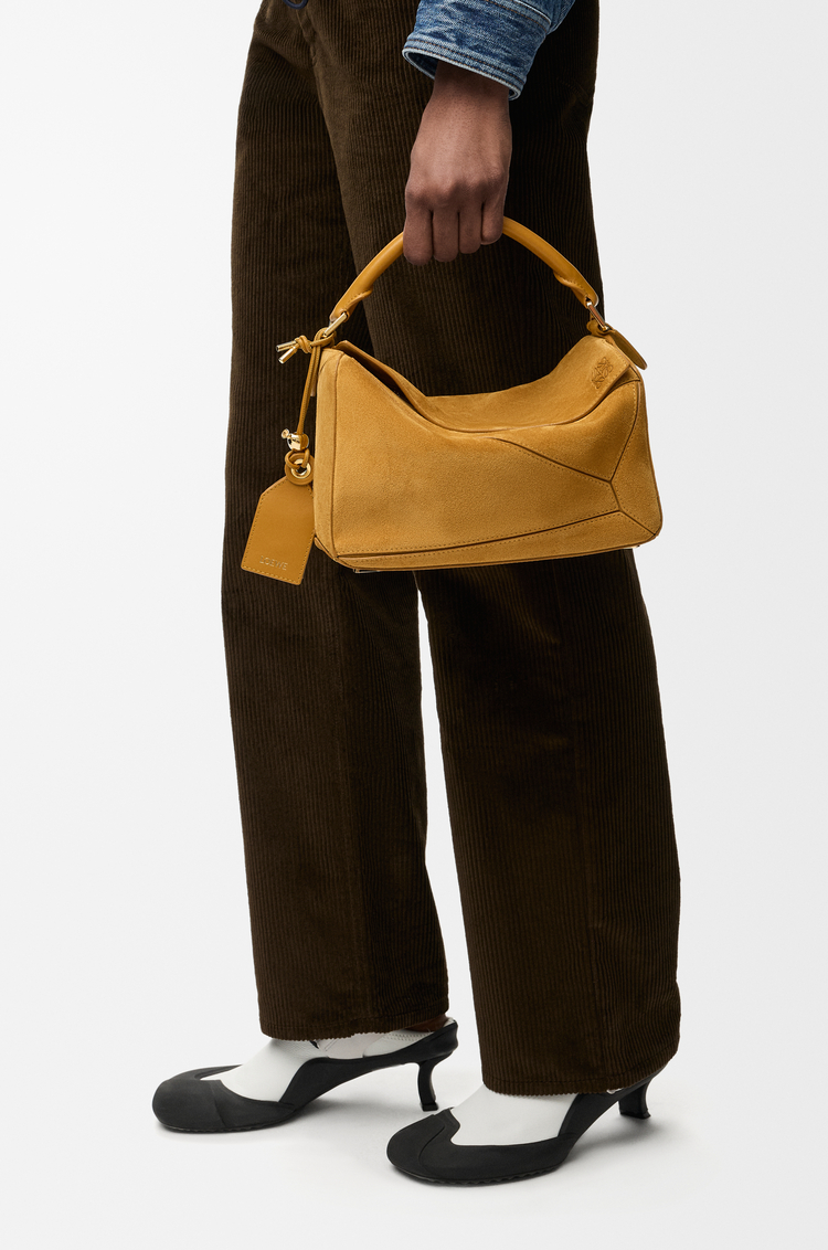 LOEWE 스몰 페더라이트 퍼즐 백 - 스웨이드 오커