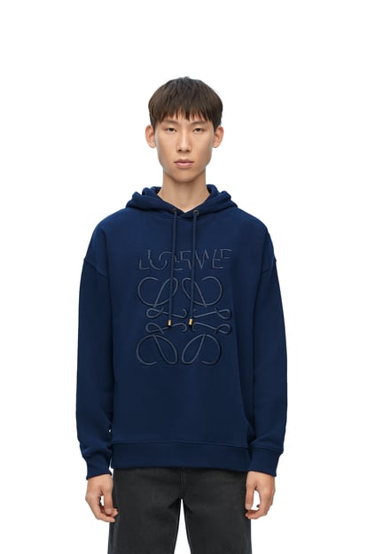 LOEWE Relaxed fit hoodie in cotton Prussian Blue plp_rd