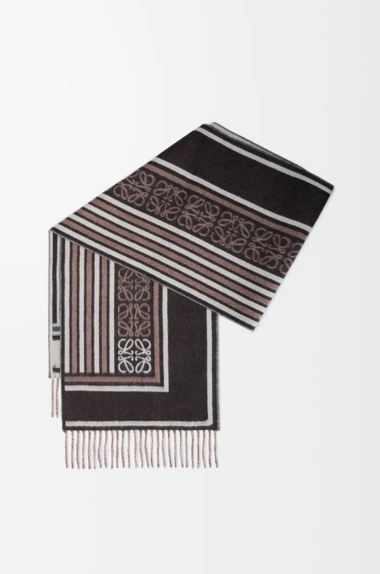 LOEWE スカーフ（ウール&カシミヤ） Dark Coffee