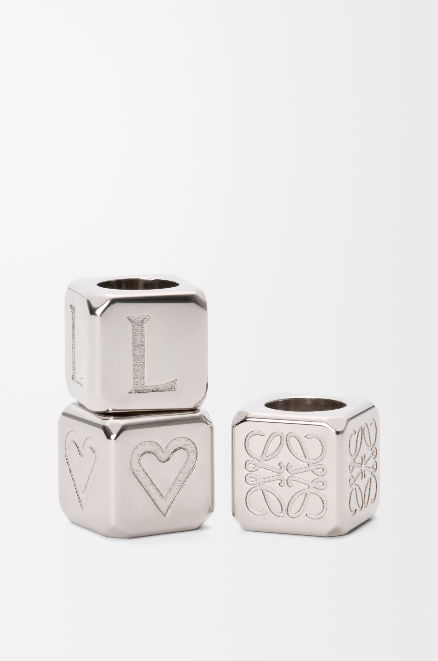 LOEWE 小型骰子 鉑金色