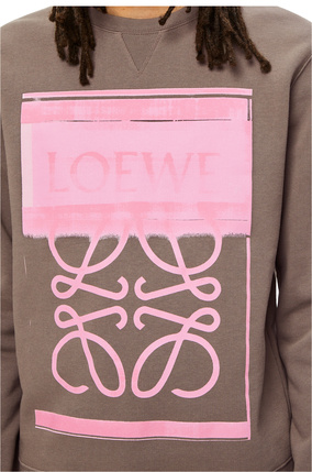 LOEWE Sudadera en algodón con anagrama estilo fotocopia Gris Calido