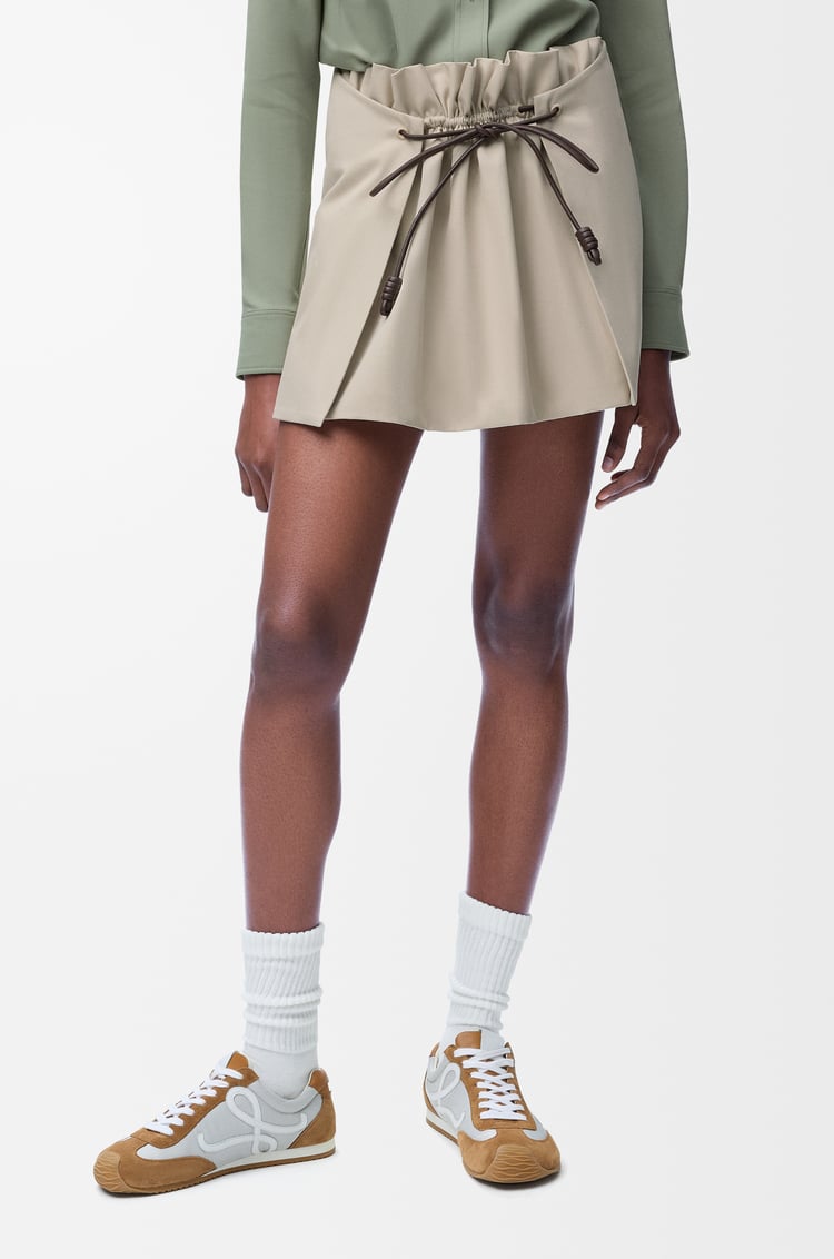 LOEWE Minifalda en algodón y seda Beige Claro