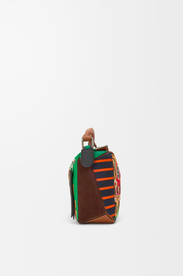 LOEWE パズル10 パッチワーク リエディション バッグ（カーフ/スエード/キャンバス） マルチカラー