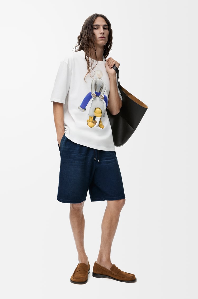 LOEWE Pantalón corto en algodón Azul Índigo