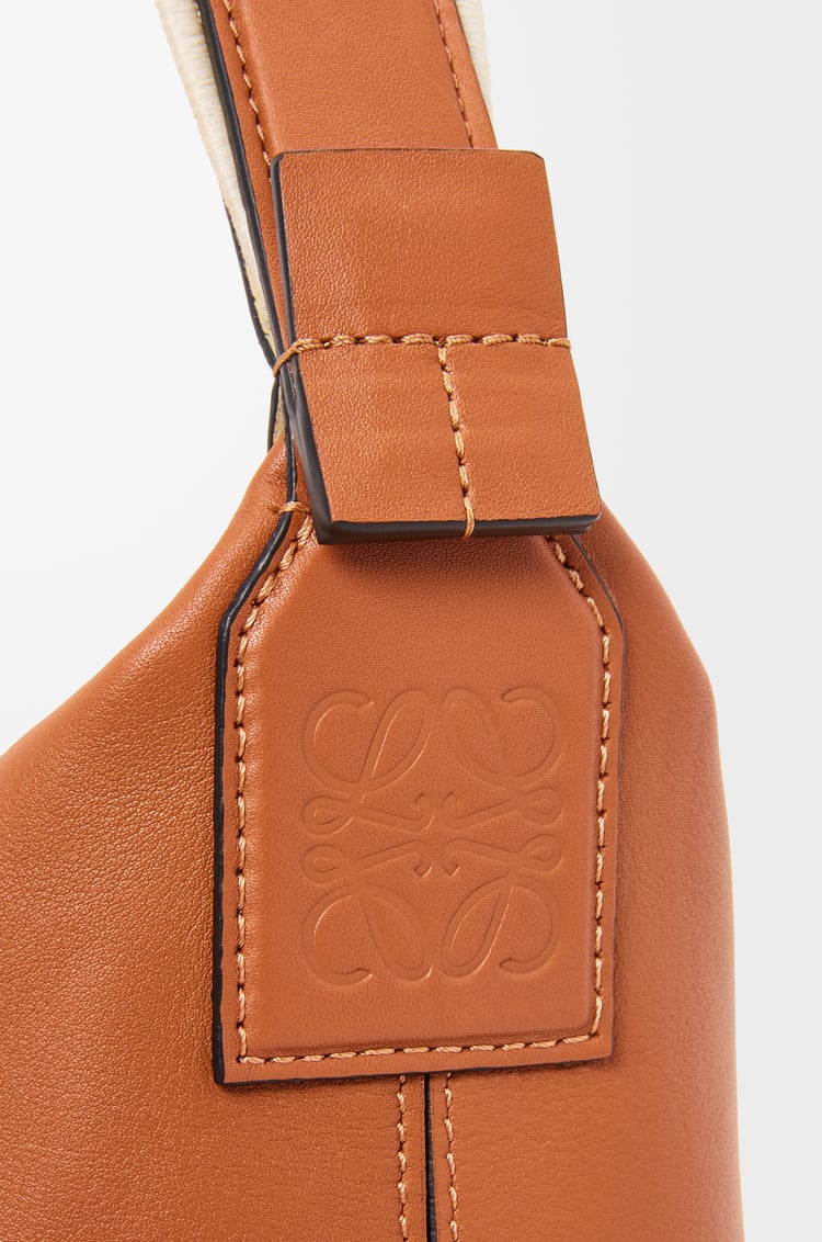LOEWE Small Cubi crossbody bag in supple smooth calfskin and jacquard Tan