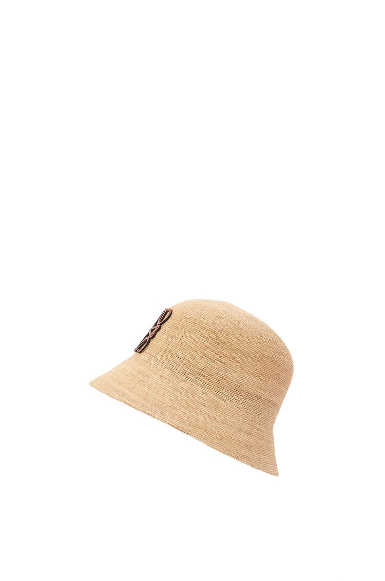 LOEWE Bucket hat in raffia and calfskin Natural pdp_rd