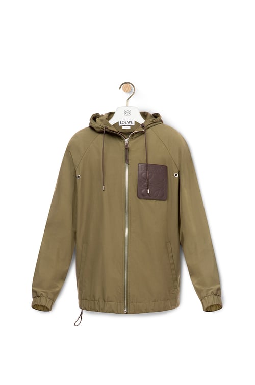 LOEWE ZIP HOOD JACKET Khaki Green
