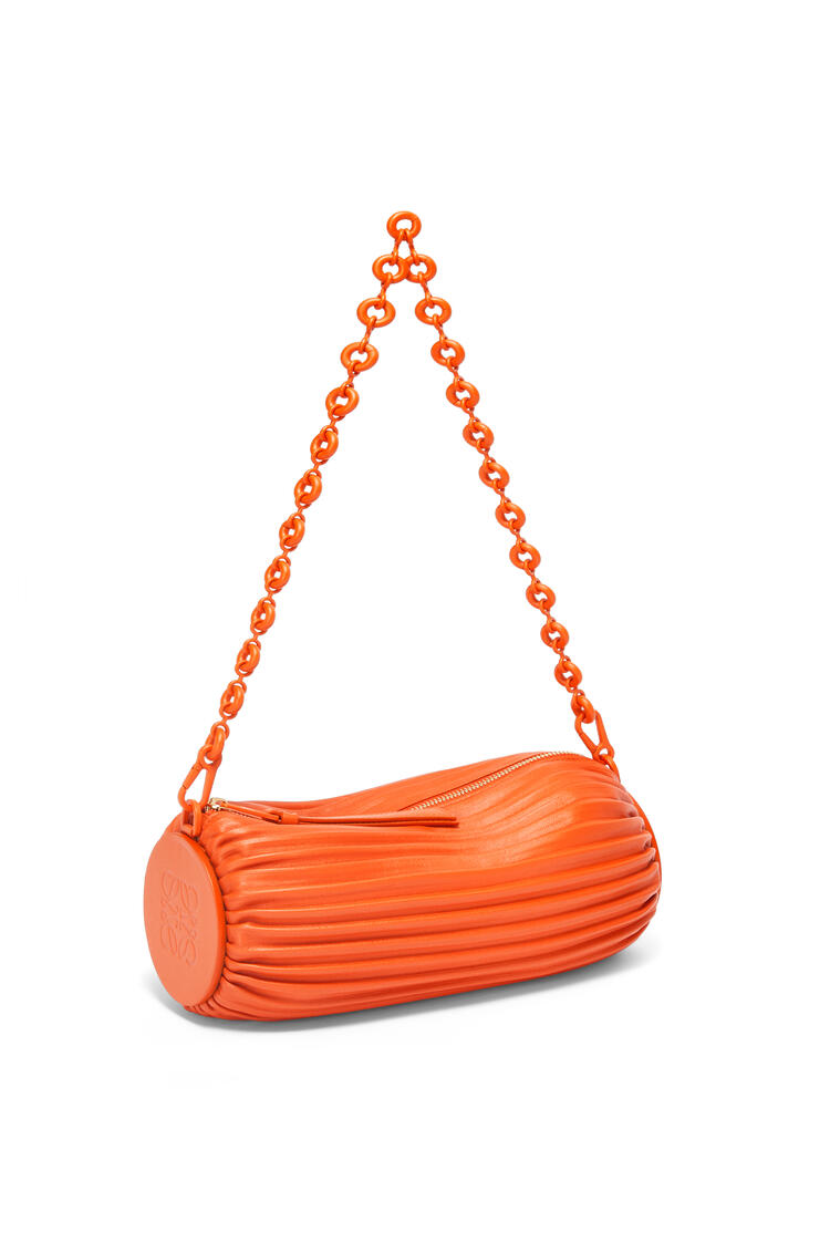 LOEWE Bracelet pouch in pleated nappa Orange