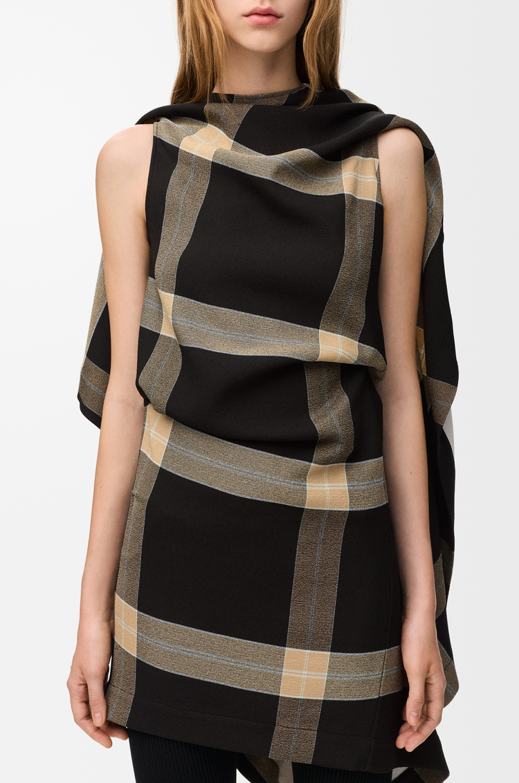 LOEWE Vestido en viscosa elástica Negro/Beige