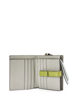 LOEWE Compact zip wallet in soft grained calfskin Vintage Khaki/Lime Yellow plp_rd