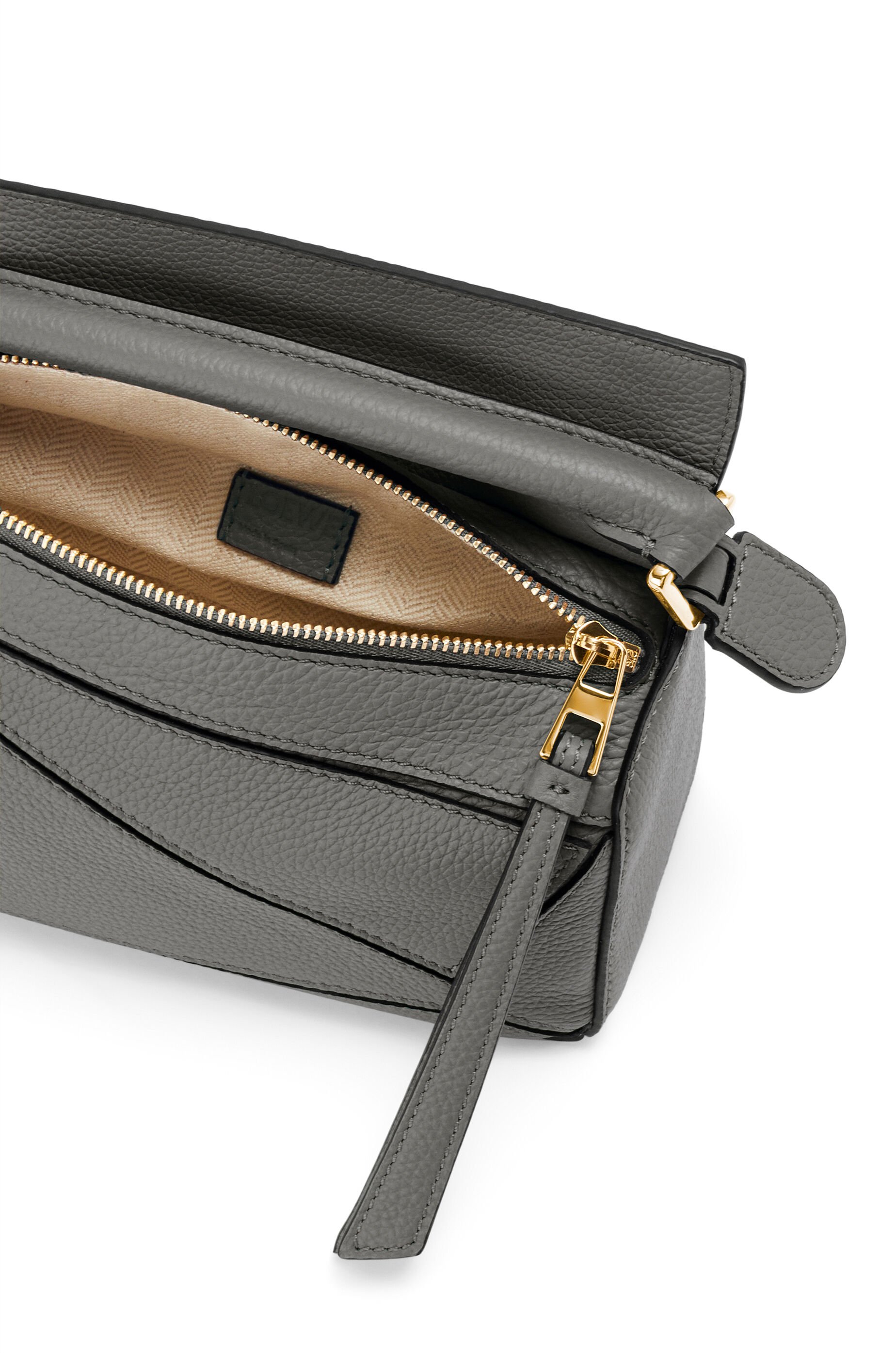 Mini Puzzle bag in soft grained calfskin Asphalt Grey LOEWE