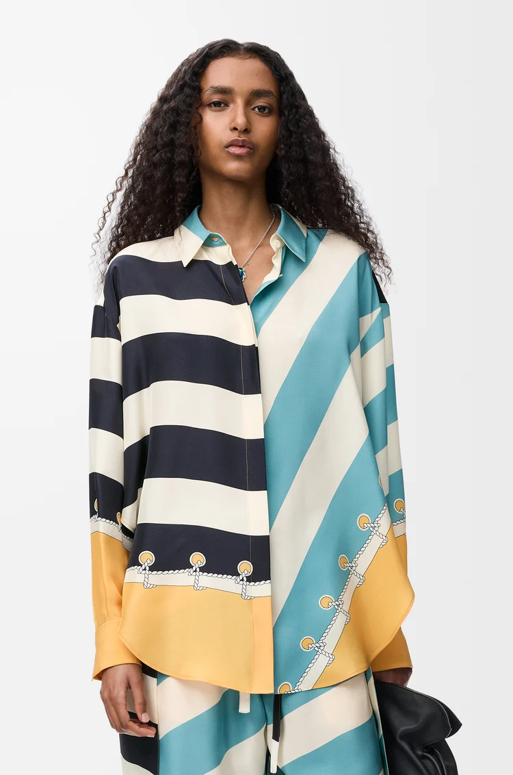 LOEWE Shirt in silk Orange/Multicolor