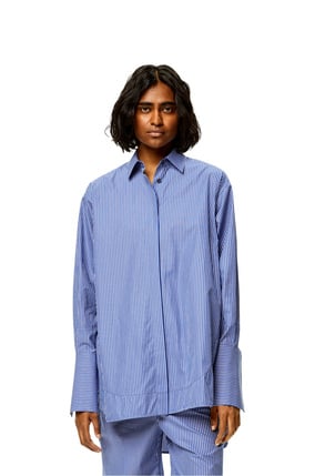 LOEWE Striped long shirt in cotton Blue/White plp_rd