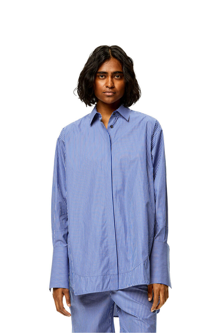 LOEWE Striped long shirt in cotton Blue/White pdp_rd