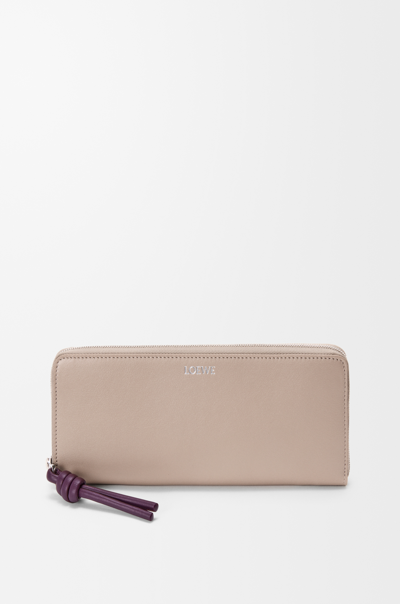 LOEWE Cartera con cremallera Knot en piel napa de ternera Arcilla/Ciruela