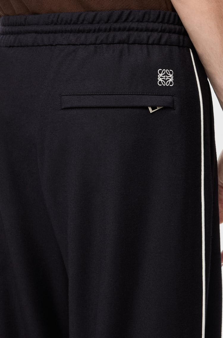 LOEWE Pantalón con cordón en lana Azul Marino