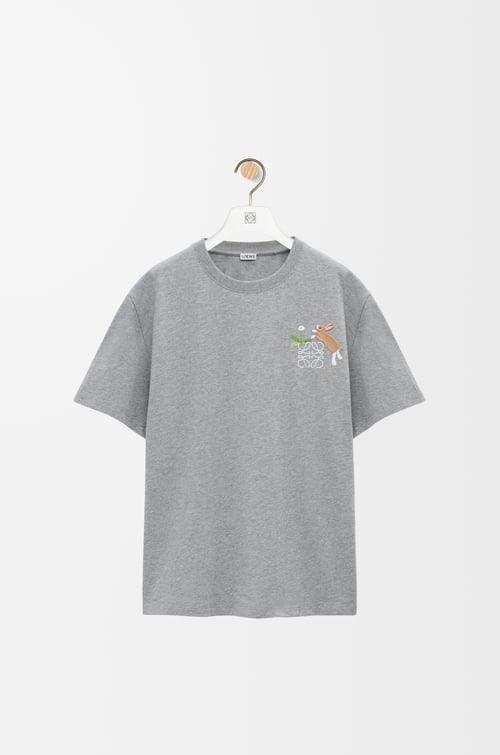 LOEWE Relaxed fit T-shirt in cotton Grey Melange