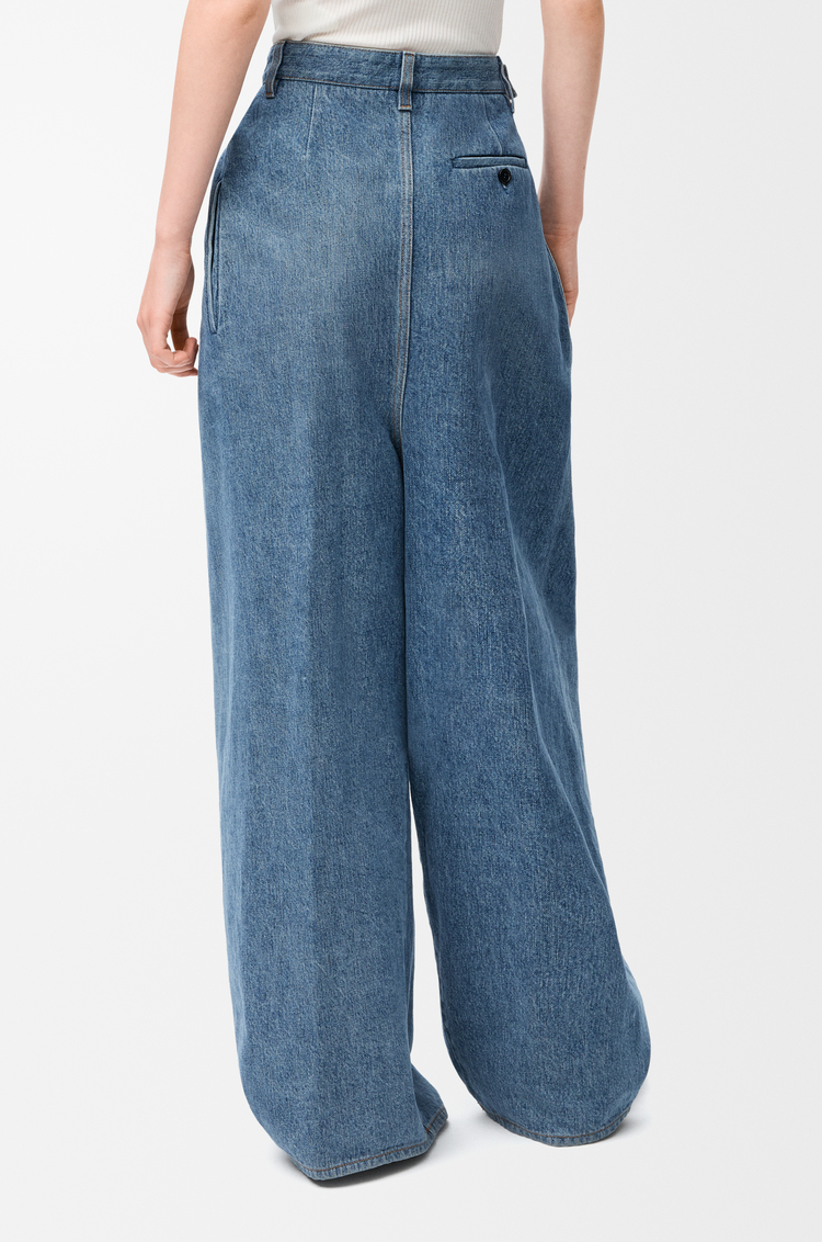 LOEWE Draped jeans in denim Indigo Blue