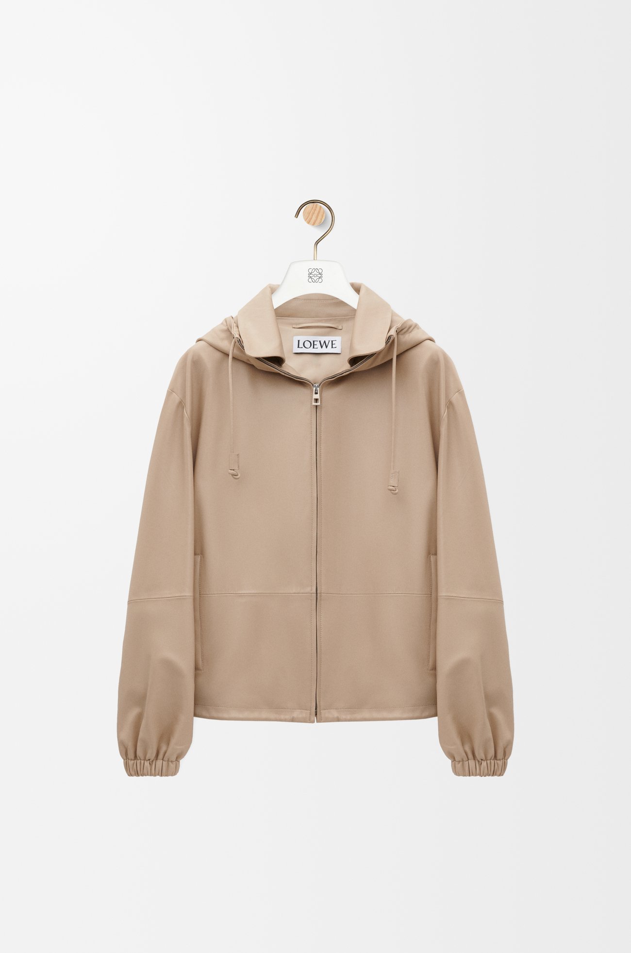LOEWE Hooded jacket in nappa lambskin Light Beige