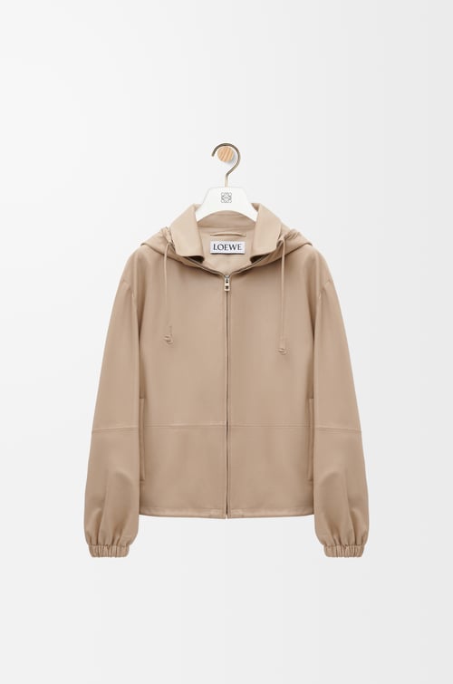LOEWE Hooded jacket in nappa lambskin Light Beige