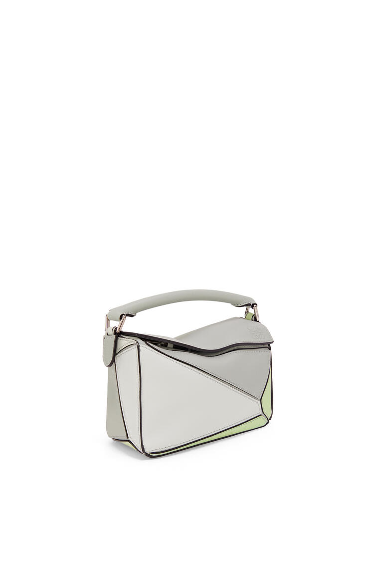 LOEWE Mini Puzzle bag in classic calfskin Ash Grey/Light Celadon
