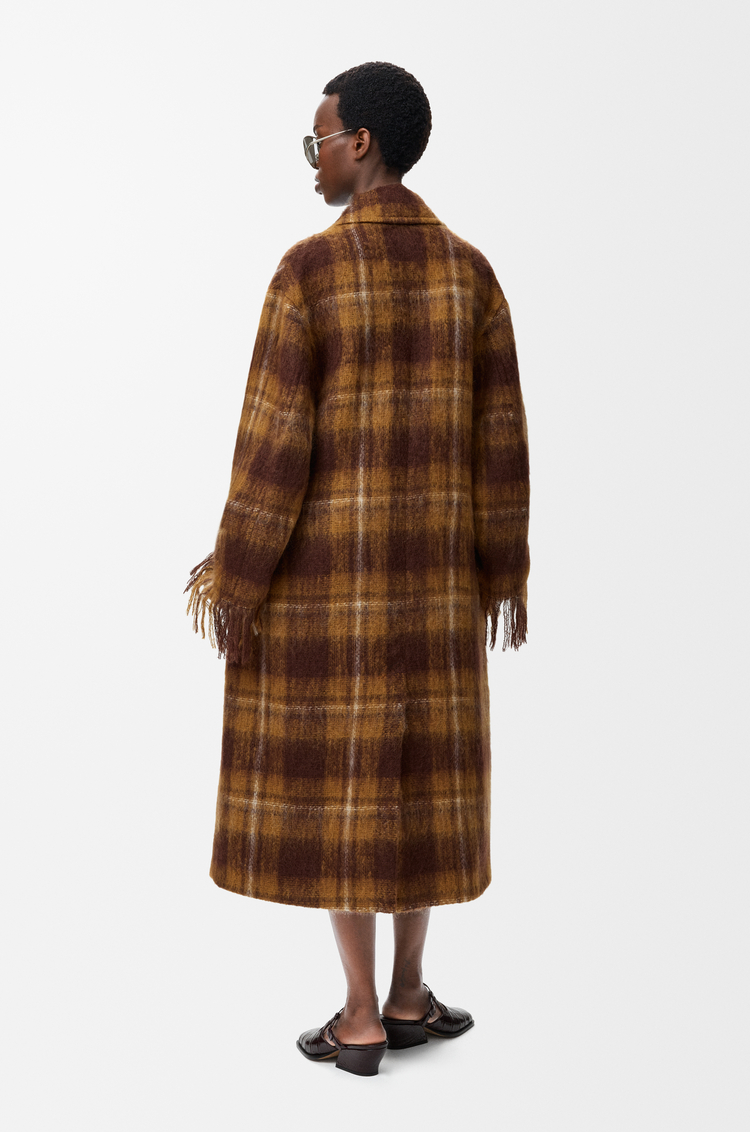 LOEWE Coat in mohair and wool blend Yellow/Multicolor